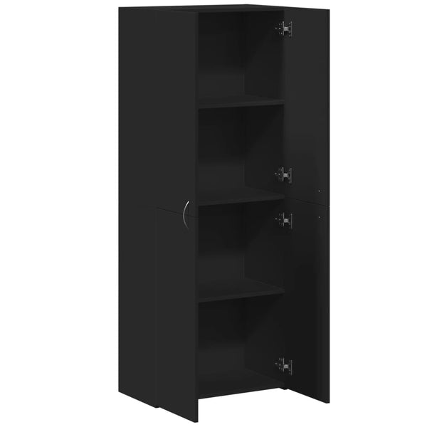 Arkistokaappi musta 60x32x153 cm tekninen puu