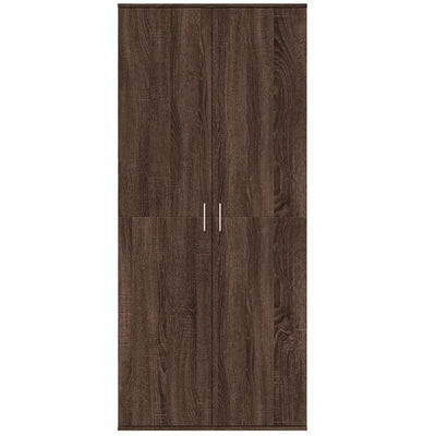 Kaappi ruskea tammi 80x35x180 cm tekninen puu