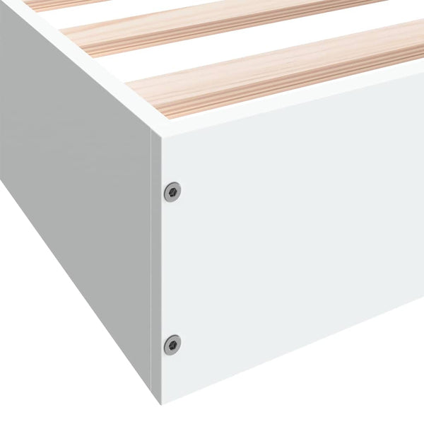 Sängynrunko valkoinen 150x200 cm tekninen puu