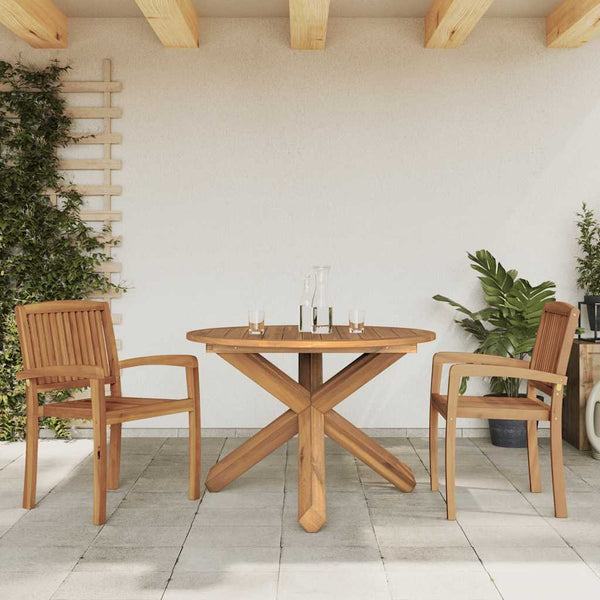 Puutarhapöytä Ø109x74 cm Massiivipuutiikki
