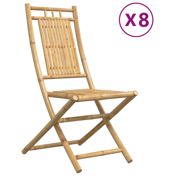 Taitettavat puutarhatuolit Budomir 46x66x99cm (8 kpl bambu)