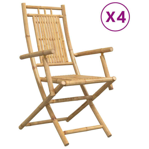 Taitettavat puutarhatuolit Budomir 53x66x99cm (4 kpl bambu)