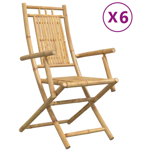Taitettavat puutarhatuolit Budomir 53x66x99cm (6 kpl bambu)