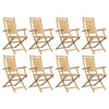 Taitettavat puutarhatuolit Budomir 53x66x99cm (8 kpl bambu)