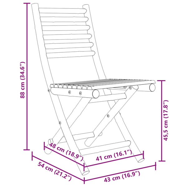 Taitettavat puutarhatuolit Vinjulet 43x54x88cm (6 kpl bambu)