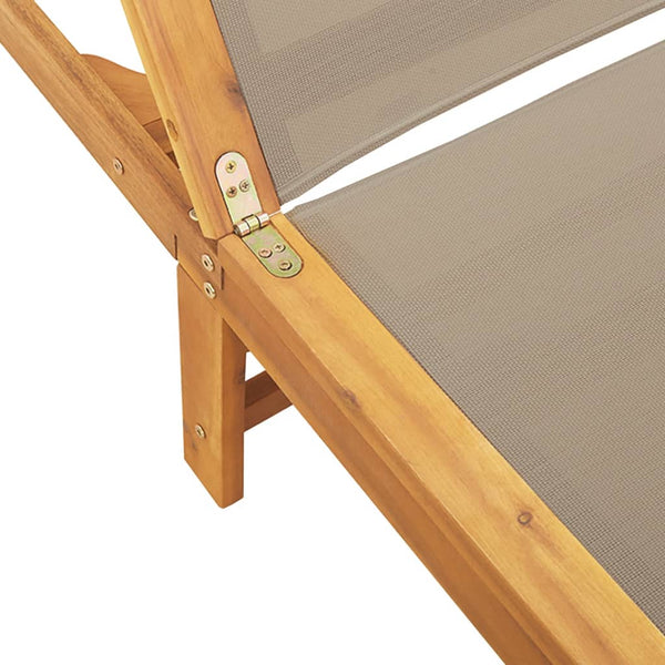 Aurinkotuolit 2 kpl Taupe täysi akasiapuu ja textilene