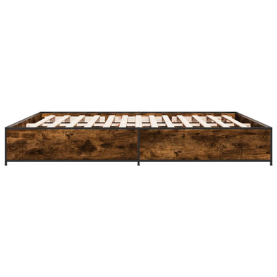 Sängynrunko savutammi 200x200 cm tekninen puu ja metalli