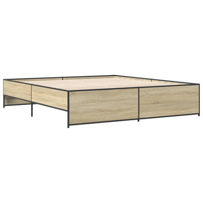 Sängynrunko Sonoma-tammi 200x200 cm tekninen puu ja metalli
