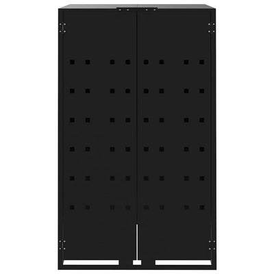 Roskalaatikon säilytystila kahdelle musta 138x79x117 cm teräs
