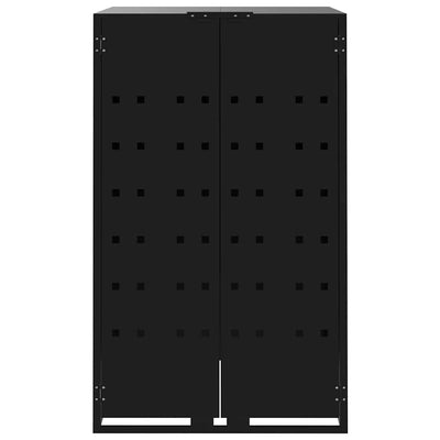 Roskalaatikon säilytystila kolmelle musta 207x79x117 cm teräs