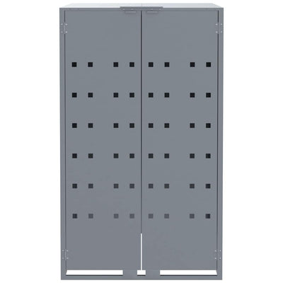 Roskalaatikon säilytystila kahdelle harmaa 138x79x117 cm teräs