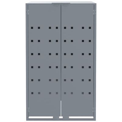 Roskalaatikon säilytystila kolmelle harmaa 207x79x117 cm teräs