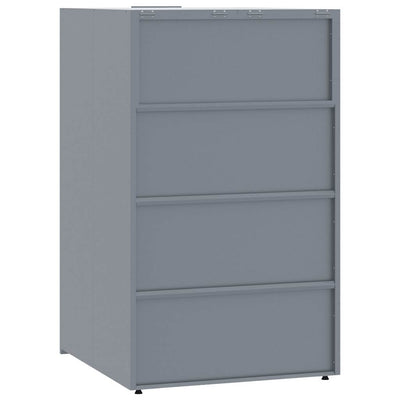 Roskalaatikon säilytystila neljälle harmaa 276x79x117 cm teräs