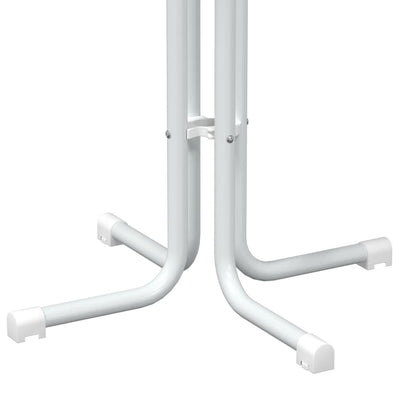 Valkoinen ruokapöytä Barbaica Ø60x110cm (puinen ja teräs)