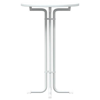 Valkoinen ruokapöytä Barbaica Ø70x110cm (puinen ja teräs)