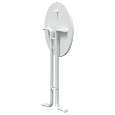 Valkoinen ruokapöytä Barbaica Ø70x110cm (puinen ja teräs)