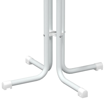 Valkoinen ruokapöytä Barbaica Ø70x110cm (puinen ja teräs)