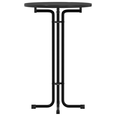 Musta ruokapöytä Barbaica Ø70x110cm (puinen ja teräs)