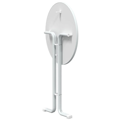 Valkoinen ruokapöytä Barbaica Ø80x110cm (puinen ja teräs)