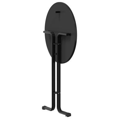 Musta ruokapöytä Barbaica Ø80x110cm (puinen ja teräs)