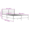 Ruskea sängynrunko Evghenie 120x200cm (puinen ja metalli)