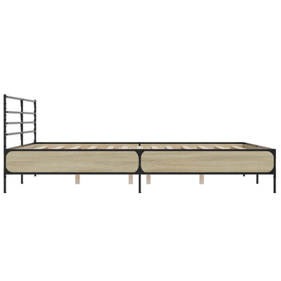 Sängynrunko Sonoma-tammi 200x200 cm tekninen puu ja metalli