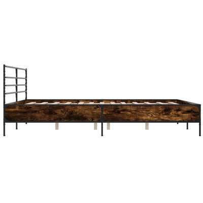 Sängynrunko savutammi 200x200 cm tekninen puu ja metalli