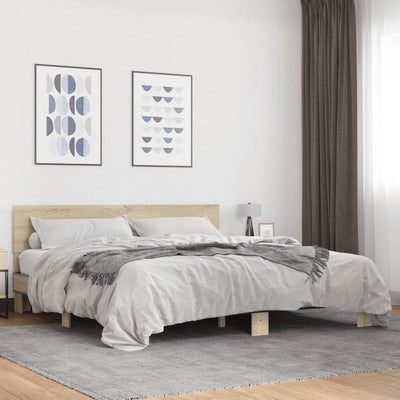 Sängynrunko Sonoma tammi 180x200 cm tekninen puu ja metalli