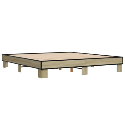 Sängynrunko Sonoma-tammi 200x200 cm tekninen puu ja metalli