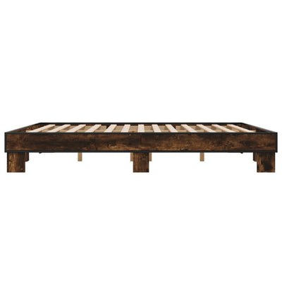 Sängynrunko savutammi 200x200 cm tekninen puu ja metalli