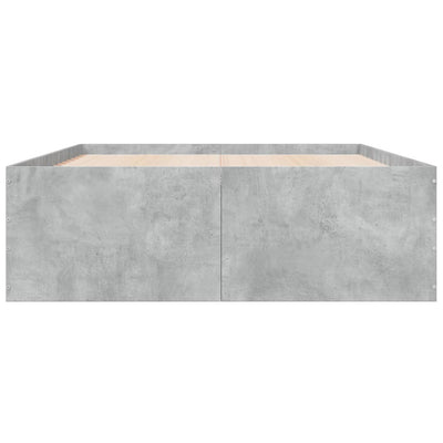 Sängynrunko betoninharmaa 120x200 cm tekninen puu