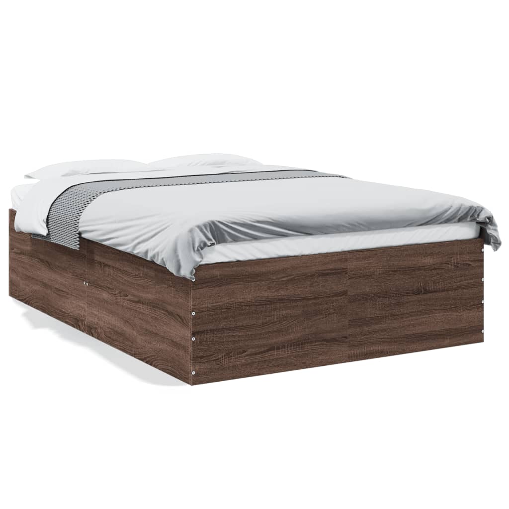 Lattiasängyn runko Ruskea tammi 120 x 200 cm Engineered wood