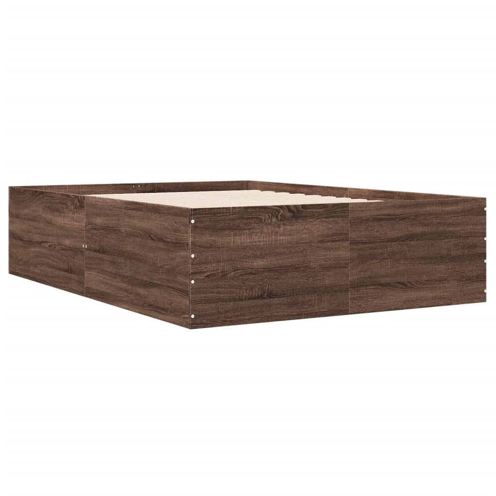 Lattiasängyn runko Ruskea tammi 120 x 200 cm Engineered wood