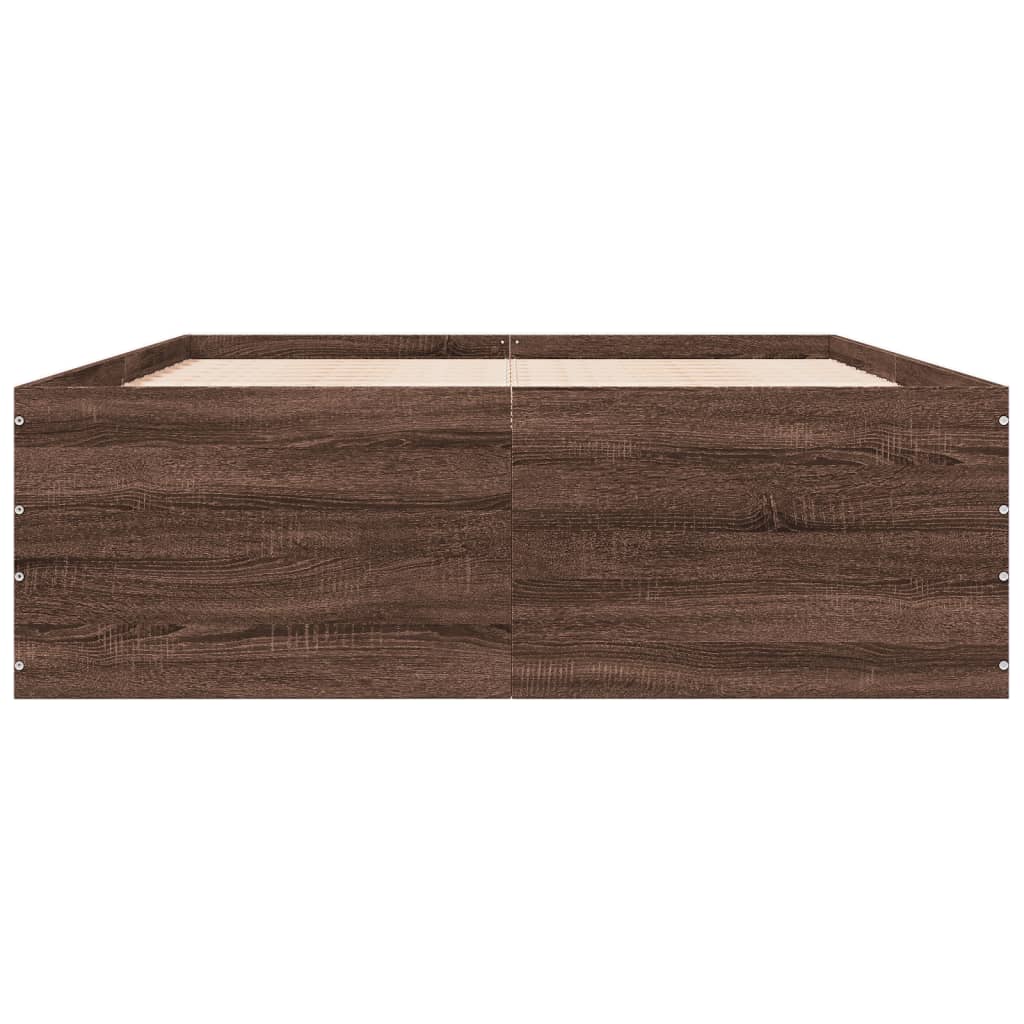 Lattiasängyn runko Ruskea tammi 120 x 200 cm Engineered wood