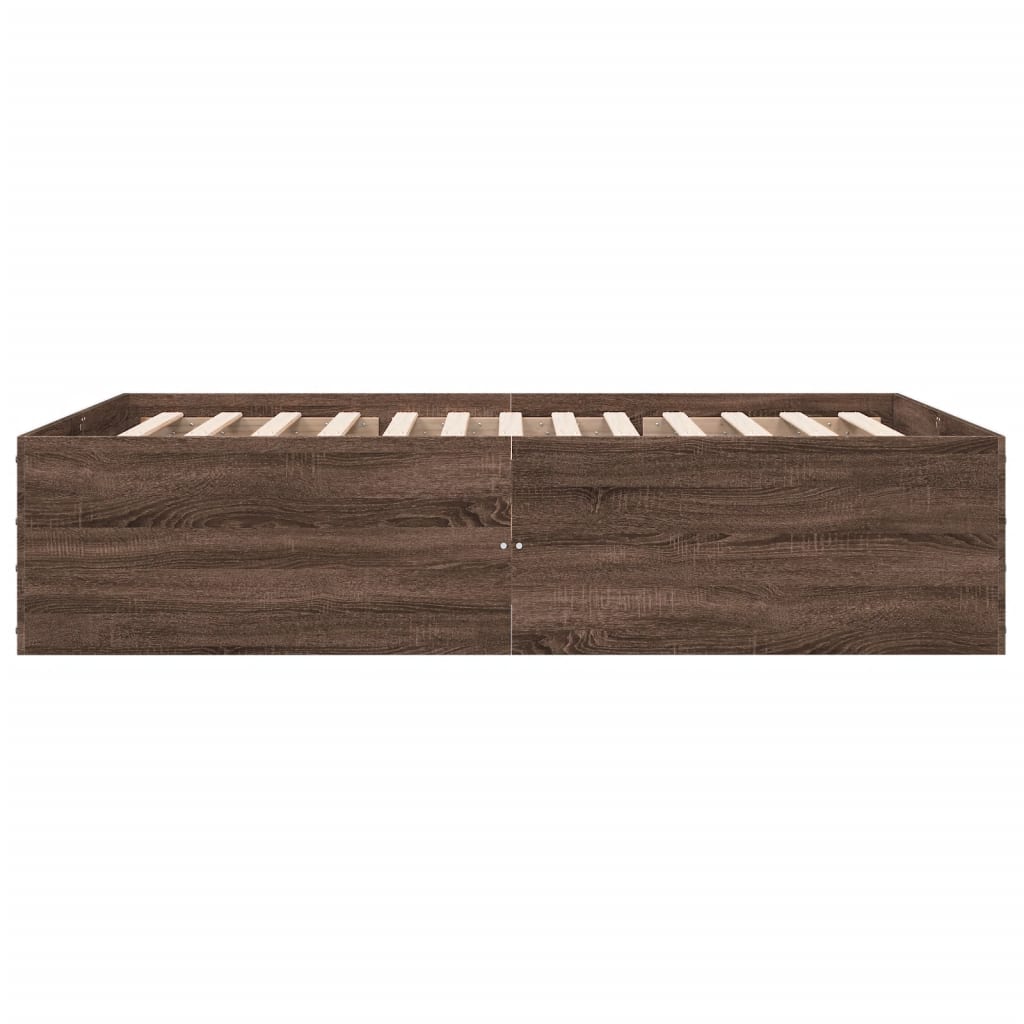 Lattiasängyn runko Ruskea tammi 120 x 200 cm Engineered wood