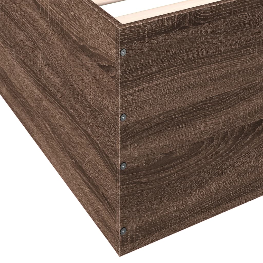 Lattiasängyn runko Ruskea tammi 120 x 200 cm Engineered wood