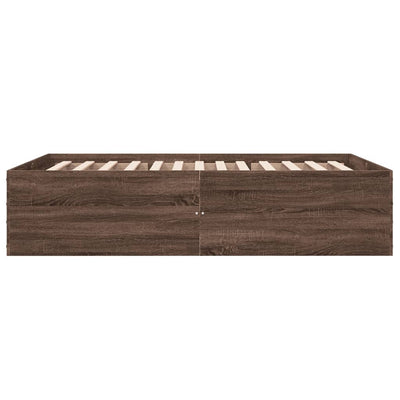 Sängynrunko ruskea tammi 135x190 cm tekninen puu