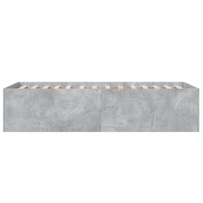 Sängynrunko betoninharmaa 75x190 cm tekninen puu