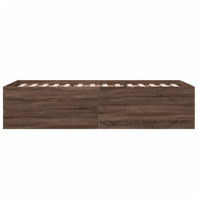 Sängynrunko ruskea tammi 75x190 cm tekninen puu