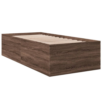 Sängynrunko ruskea tammi 75x190 cm tekninen puu
