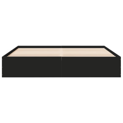 Sängynrunko musta 200x200 cm tekninen puu