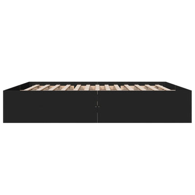 Sängynrunko musta 200x200 cm tekninen puu