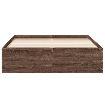 Sängynrunko ruskea tammi 135x190 cm tekninen puu
