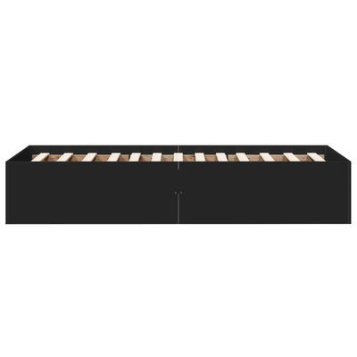 Sängynrunko musta 100x200 cm tekninen puu