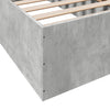 Sängynrunko betoninharmaa 100x200 cm tekninen puu