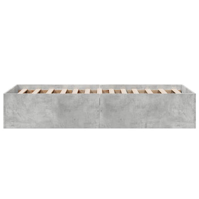 Sängynrunko betoninharmaa 90x200 cm tekninen puu