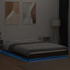 Sängynrunko LED-valoilla ruskea tammi 140x190 cm tekninen puu