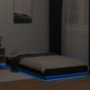 Sängynrunko LED-valoilla musta 90x190 cm tekninen puu