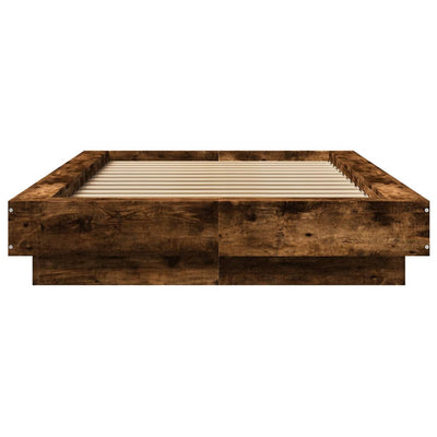 Sängynrunko LED-valoilla savutammi 90x190 cm tekninen puu