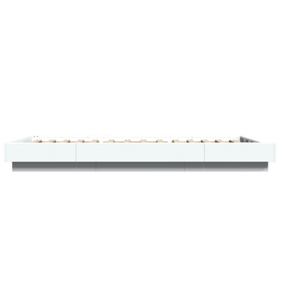 Sängynrunko LED-valoilla valkoinen 75x190 cm tekninen puu